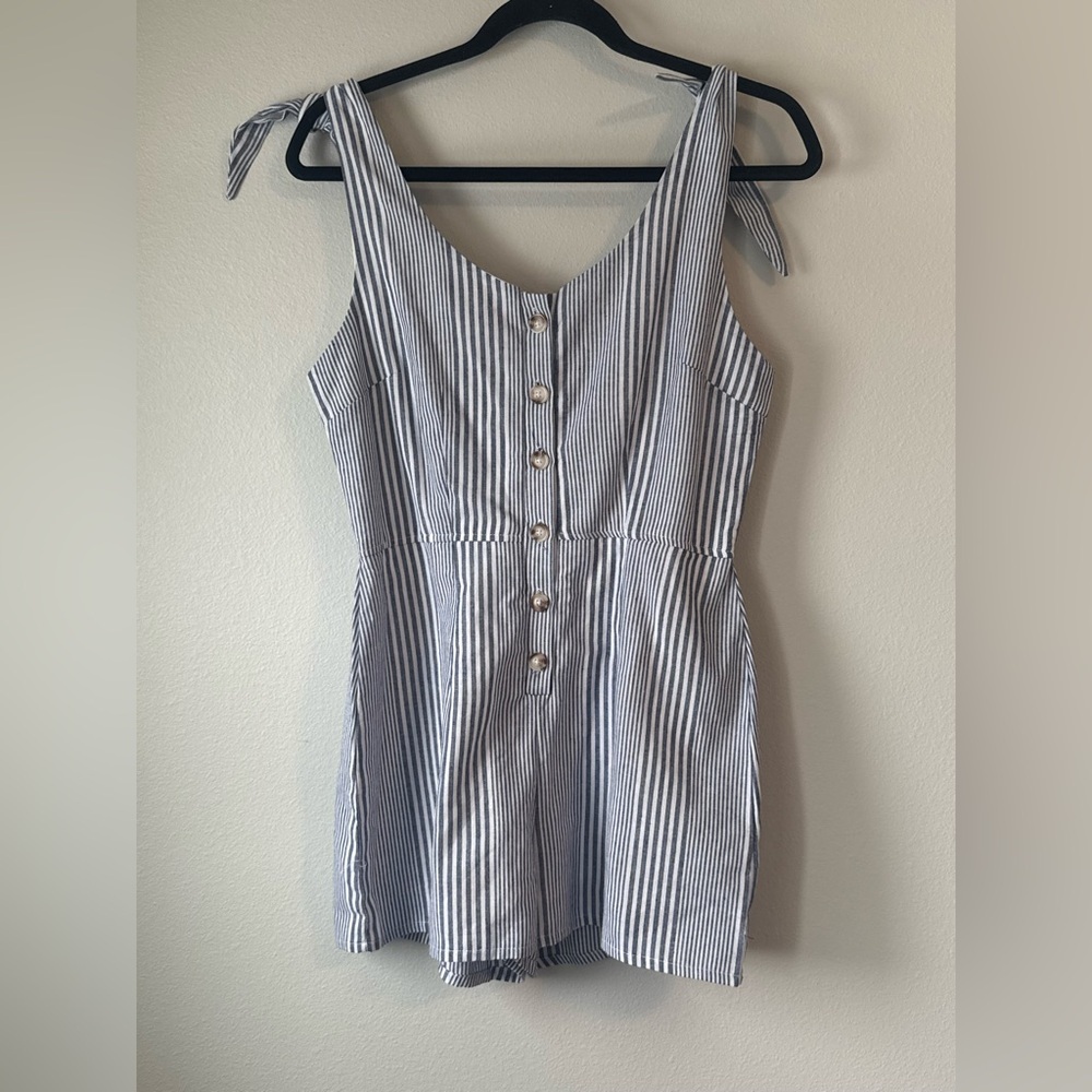 FAVLUX Navy and White Striped Top